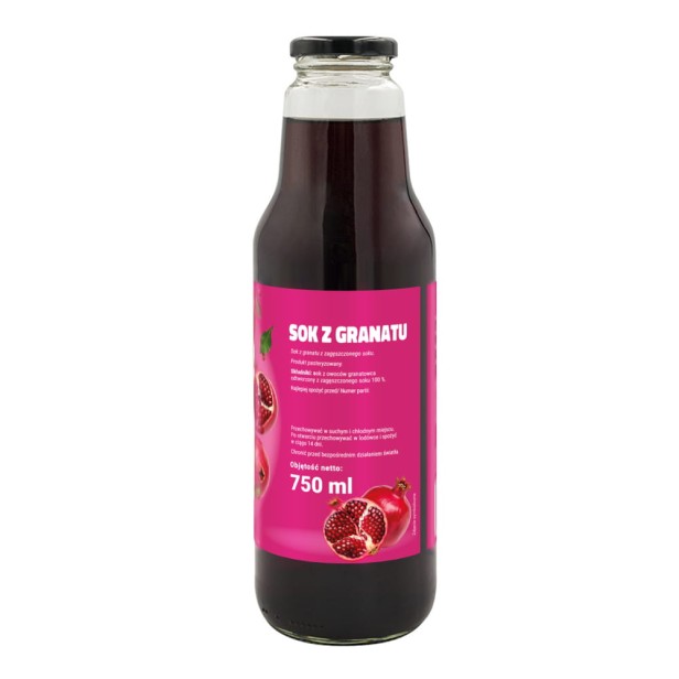 Sok z granatu bez dodatku cukru 750 ml