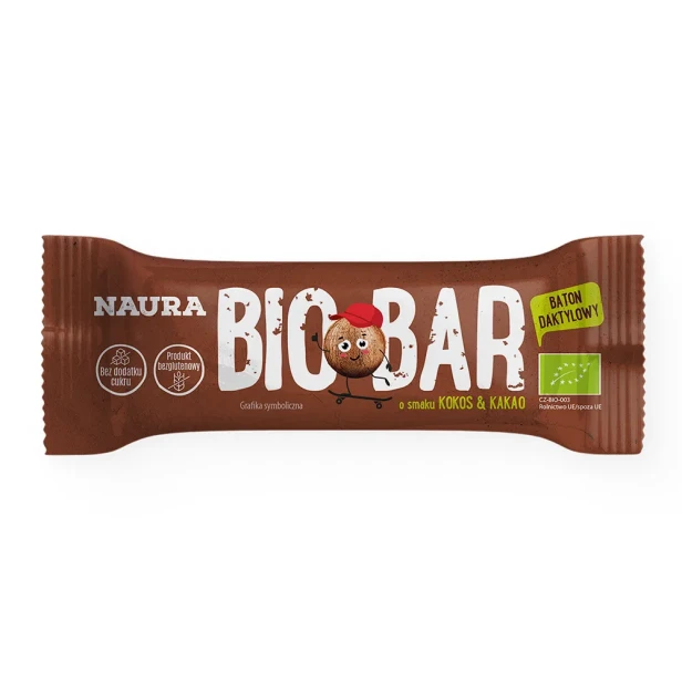 Baton Kakao &amp; Kokos BIO Bez glutenu Bez dodatku cukru 35 g