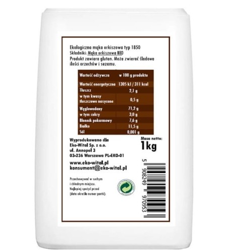 Mąka orkiszowa typ 1850 BIO 1 kg