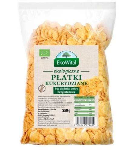 Płatki kukurydziane bez dodatku cukru i glutenu BIO 250 g
