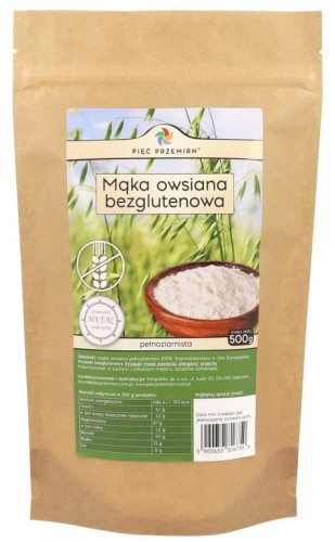 Mąka owsiana bezglutenowa pełnoziarnista 500g