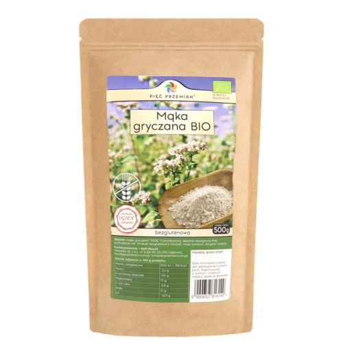 Mąka gryczana pełnoziarnista BIO bezglutenowa 500g