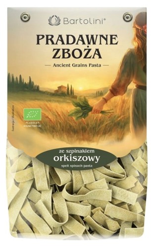 Makaron orkiszowy ze szpinakiem wstążka BIO 250g
