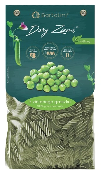 Makaron z zielonego groszku świderek nr 2 250g