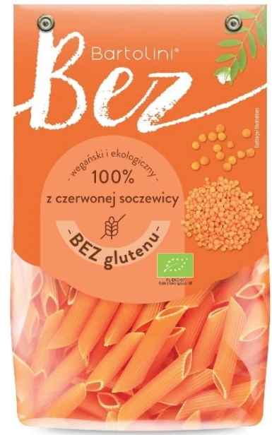 Makaron z czerwonej soczewicy penne BEZGLUTENOWY BIO 250g